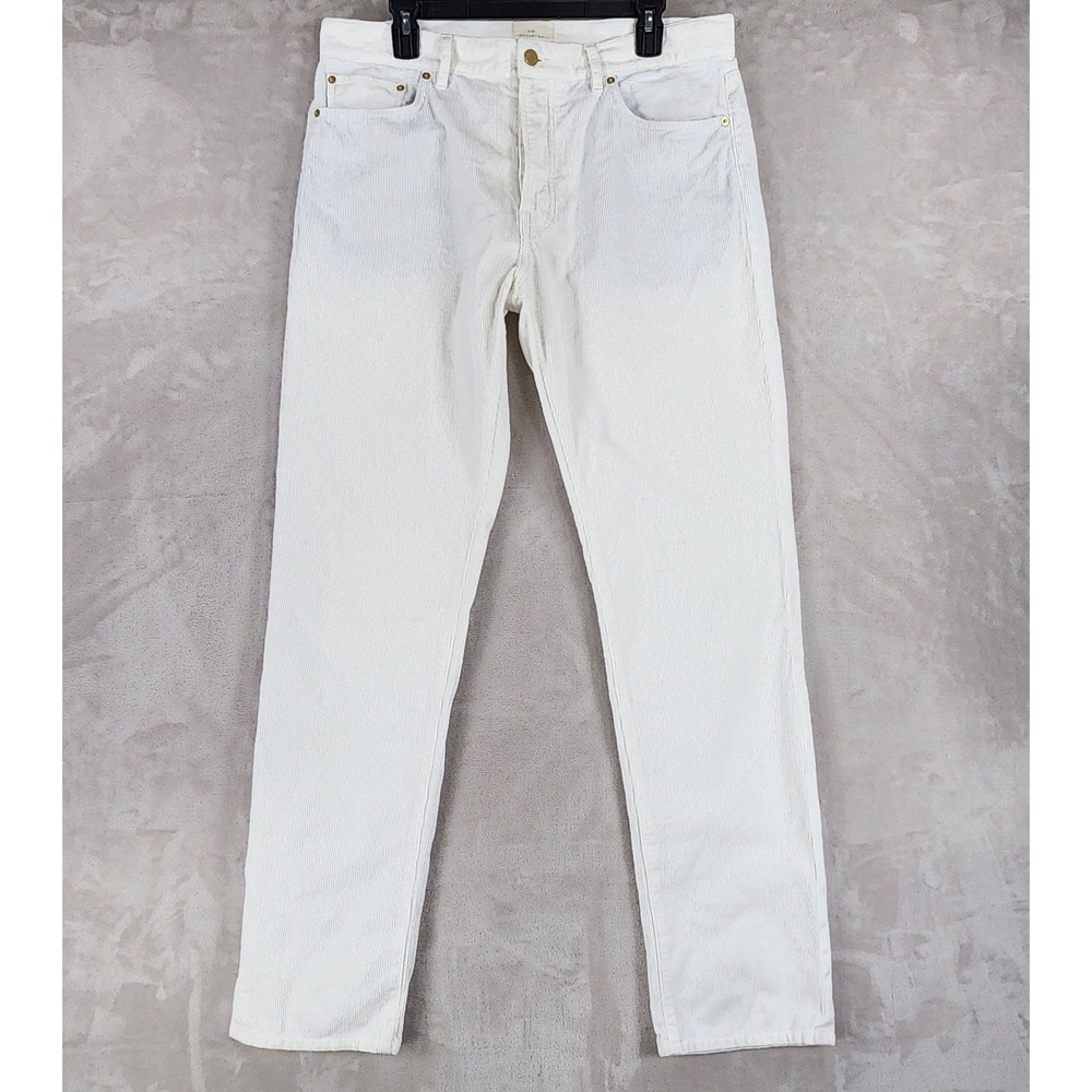 Sid Mashburn Jeans Mens 36x32 White Corduroy Tapered 5 Pocket Pants Casual